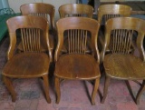 Six Oak Heywood Bros and Wakefield Company Chicago Chairs