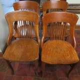 Four Oak Heywood Bros and Wakefield Company Chicago Chairs