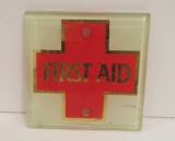 Antique First Aid Reverse Painted Tile