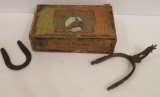 Harvestor Cigar Box with Horse, spur and horse shoe