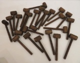 Assorted miniature wooden mallets, 6