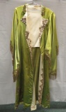 Ornate satin cloak with metallic thread decoration