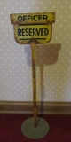 Industrial Metal Officer Reserved Sign, Standing style