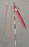 Two Swords and Battle Banner, stage props