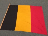 Belgium Congo Flag, cloth on wood pole