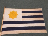 Uruguay Flag, cloth on wood pole
