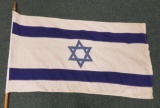 Isreal Flag, cloth on wood pole