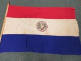 Paraquay Flag, cloth on wood pole