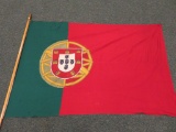 Portugal Flag, cloth on wood pole