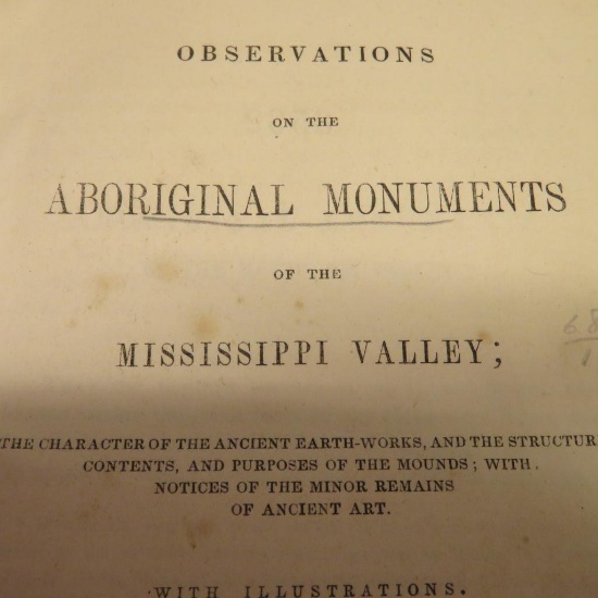 Observations of the Aboriginal Monuments of the Mississippi Valley, 1847