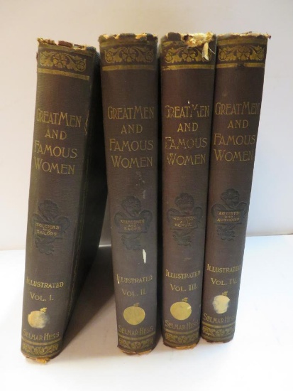 1894 Great Men and Famous Women by Selmar Hess, four Volumes