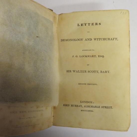 1831 Letters on Demonology and Witchcraft by Walter Scott