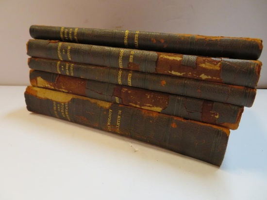 Five Ethnology Books, Leather bound, early 1900's