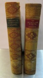 Two leather poem books by Bryant and Thompson