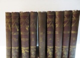 Nine Volumes of Bulwer's Works by Lord Lyrtton, ornate gilt covers