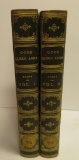 Ornate 1886 Leather Bound books, Good Queen Ann by Adams Vol 1-2