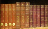 12 leather bound, decorative cover books