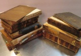 Nine early literature books, 1741 through 1800's, distressed lot