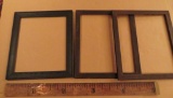 Three large quarter sawn oak picture frames