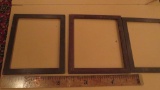Three large quarter sawn oak picture frames