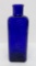 Cobalt Blue Owl Drug Company square bottle, 9 1/2