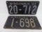 Two 1933 Wisconsin License Plates