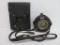 Vintage Detex Watchman Patrol Clock and leather map case