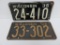 Two 1935 Wisconsin License plates