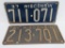 Two 1937 Wisconsin License plates