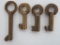Four Railroad Keys
