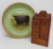 Seven drawer wooden spice box and Cow charger