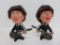 John Lennon and Paul McCartney vinyl figures, 4 1/2
