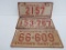 1940 Red and White Wisconsin License Plates, some rust noted