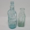 Vintage Poland Water figural bottle and cathedral shape bottle
