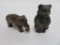 Two figural bronze paperweights, elephant and Henry Bear, 3