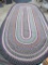 Large room size braided rug, 6' x 14', multi color