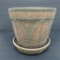 Red Wing Brushware Planter and underplate, ink stamped, 9 1/2