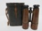 Chevalier Optics Paris leather wrapped binoculars with case