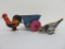 Two Tin litho bird toys