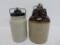 Two stoneware canning jars