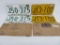 Two matching sets of Wisconsin license plates with envelopes, 1956 and 1958