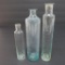 Three open pontil cylinder medicine bottles, 4