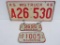 1945/46 Wisconsin Truck license plate and two 1970's Bike Plates