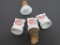 Four Porcelain Beer Soda stoppers, Klein's, EL Hustings and Grafs