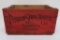 Red wood advertising box, Plymouth Spring Bottling Co, Plymouth Wis