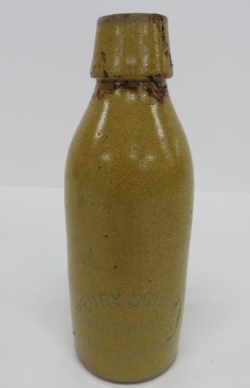 Henry Schintz Bottling Co Milwaukee Wis, stoneware bottle, 7 3/4"