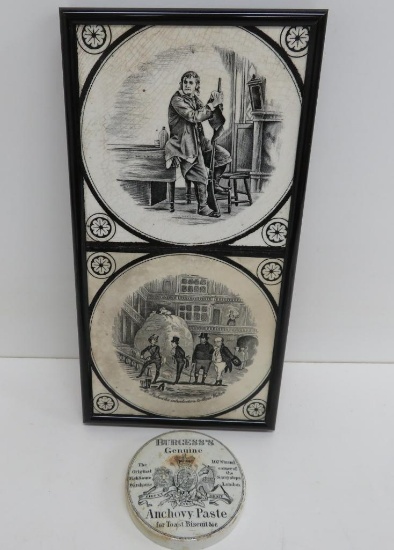 T & R Boote Ltd Burslem, England framed tiles and Anchovy Paste cover