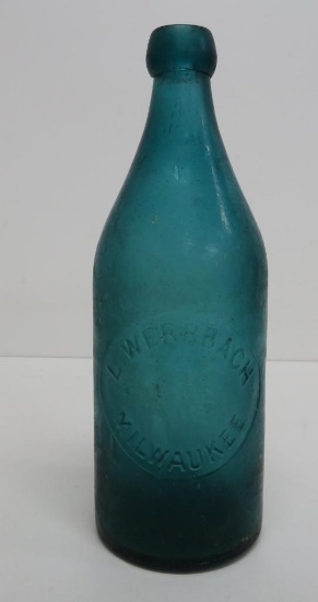 L. Werrbach Milwaukee bottle, blue