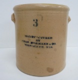 3 gallon Chas Hermann manufactured crock