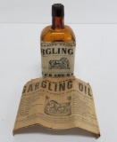 Merchants Gargling Oil with original paperwork and paper label